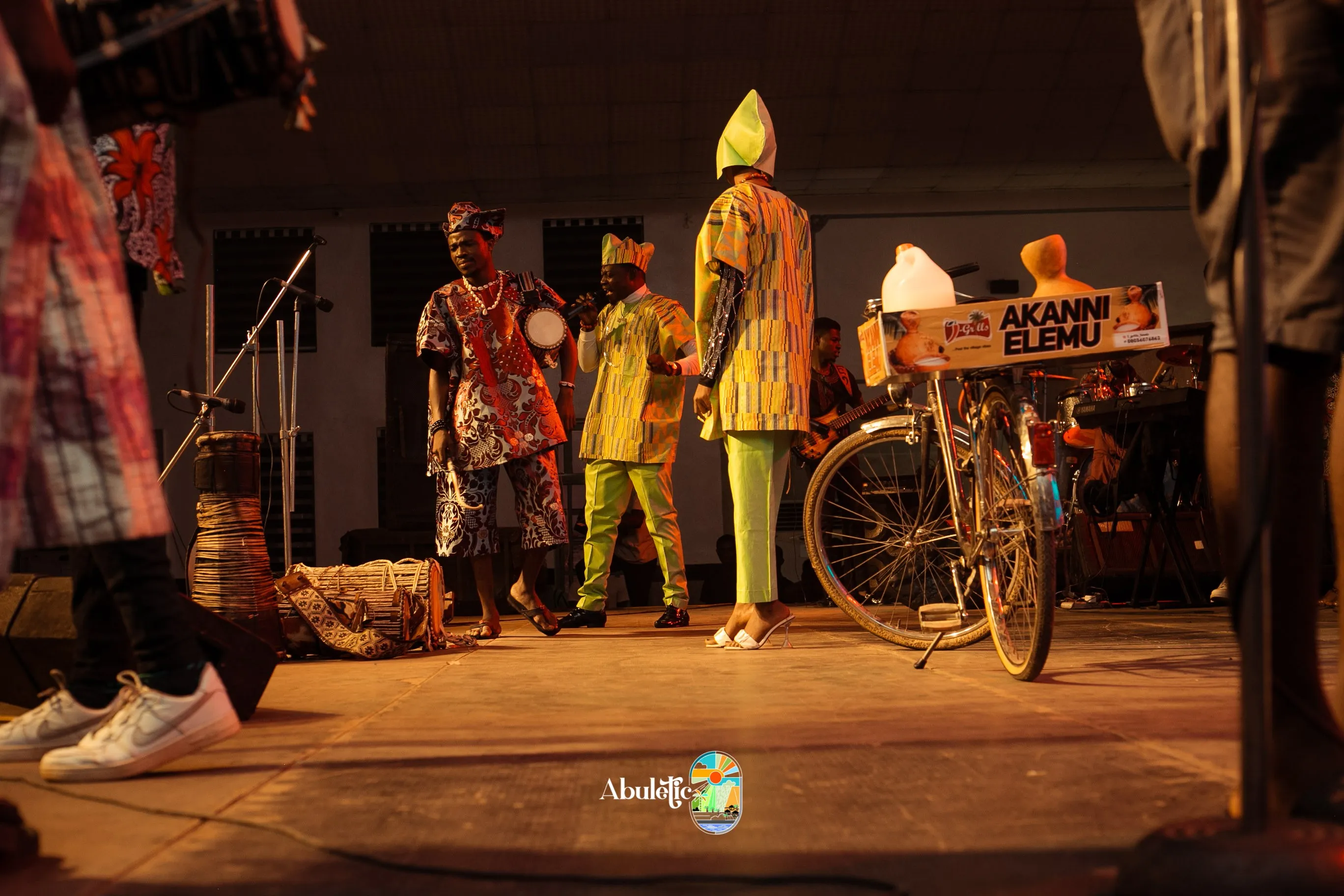 The bicycle reaches the stage