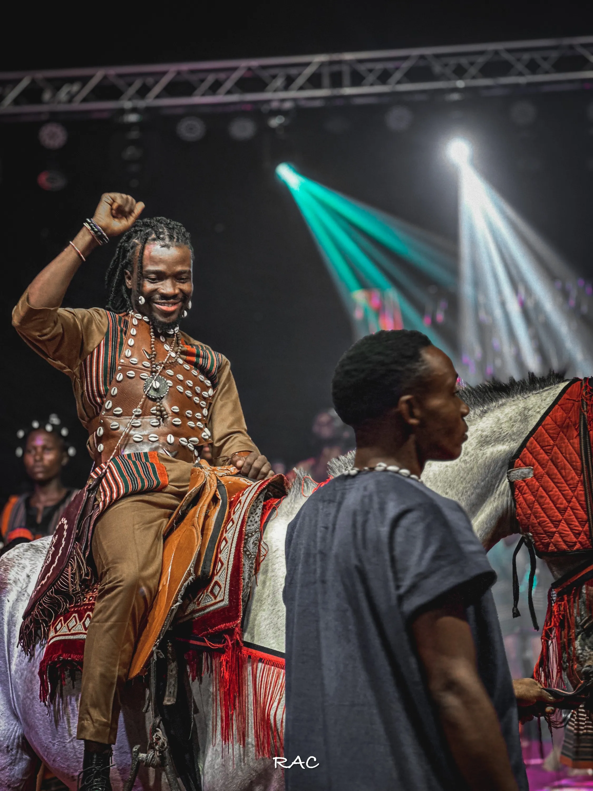 The Abuletic King rides onto the stage on horseback, Abeokuta 2023