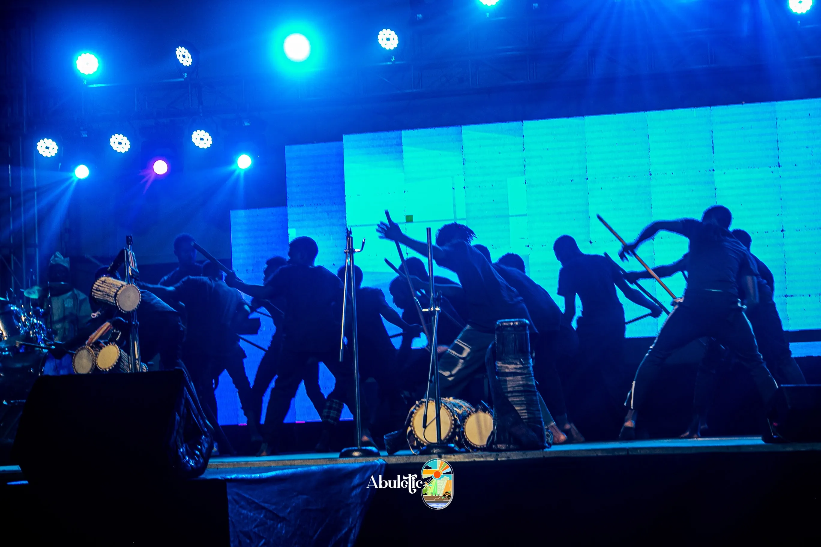 Dancers in silhouette