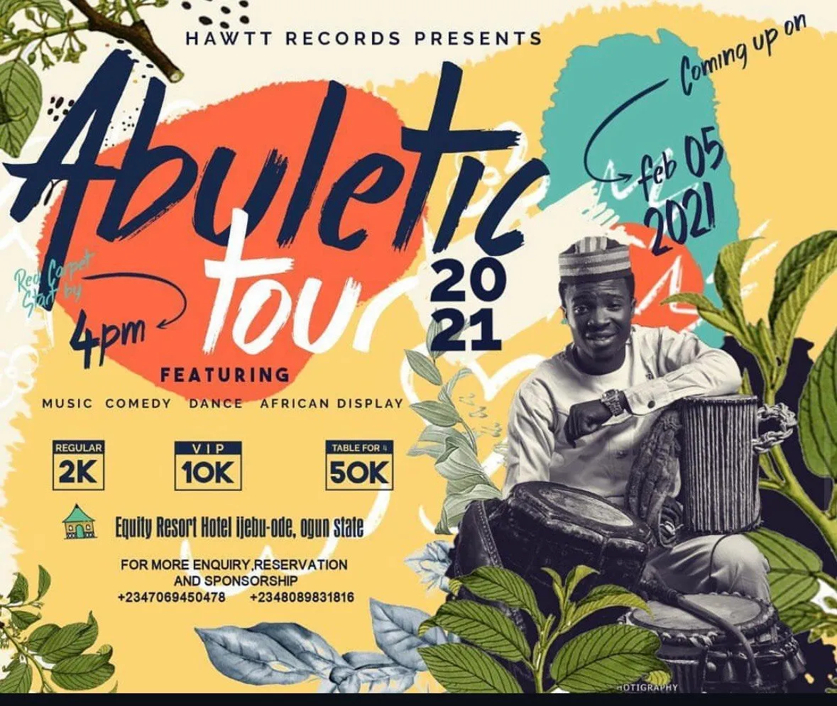 The announcement for the first Abuletic Tour